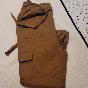 a.n.a Women's High Rise Light Brown Cargo Pants